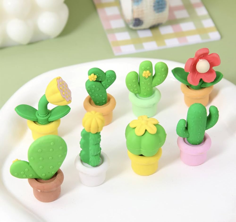 サボテン消しゴム Amazon | Adam Victor クリエイティブサボテン消しゴム - 8種類